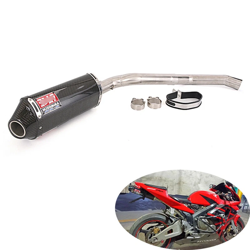 Silenciador de fibra de carbono real con puntas de escape de tubo medio para Honda CBR1000RR 2004-2007 Foto 1 de 4