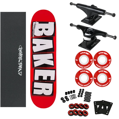Baker Skateboard Logo Completo Rojo/Blanco 8.125" con Ruedas Blandas 83A Foto 1 de 4