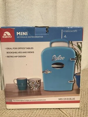 Mini refrigerador de bebidas Igloo (MIS129-B-AZUL) - Tiene capacidad para 6 latas (0,14 cuft) 4 L Foto 1 de 4