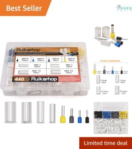 440pcs Copper Wire Ferrules Kit Assorted Crimp Terminals for Electrical Repair - Picture 1 of 9