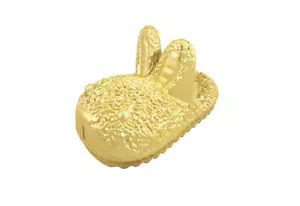 Monopoly Gold Bunny Slipper Token Game Gold Token Rare Rabbit Game Playing Piece - Picture 1 of 2