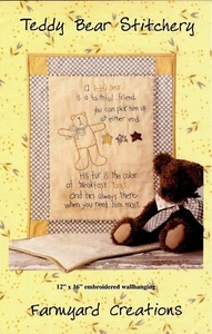 Patrón colgante de pared bordado de oso de peluche de Farmyard Creations - Imagen 1 de 2