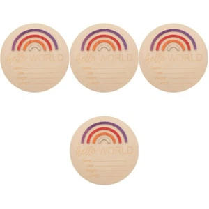 4 Pack Namensschilder Aus Holz Für Den Kindergarten Herz Zeichen Unterlage Baby - Bild 1 von 12