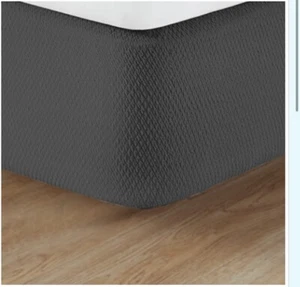 NEW Knit2Fit Full/Queen Box Spring Cover Ember Grey Gray Diamond 59” x 79” x 9” - Picture 1 of 3