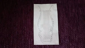 DIBUJO MINIATURA ORIGINAL DE ARPA MUSICAL DEL SIGLO XVIII, RARO. - Imagen 1 de 3