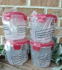 Lock N Lock Food Storage Containers Set of 4 Mini Tall with RED LIDS NEW! - Picture 1 of 17
