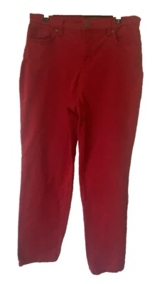 Pantalones de mezclilla rojos para mujer Style & Co pierna recta talla 12 pantalones de vacaciones Foto 1 de 4