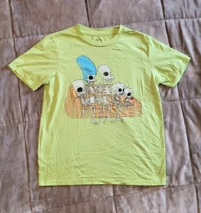 The Simpsons Boys Skeletons Halloween Short Sleeve Graphic Print T-Shirt Large - Picture 1 of 8
