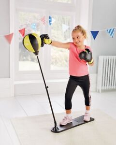 Crane Kids' Boxing Set - Black/Yellow with Pump/Needle Adjustable Height Age 6+
