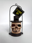 Lanterne crâne effrayante Halloween illuminée DEL décoration de collection