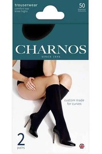Charnos 50 Denier Comfort Top Knee Highs 2PP CFAF - Picture 1 of 1