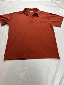 Polo vintage Gabicci un bottone con taschino uomo taglia 2XL arancione scuro "leggi" - Foto 1 di 10