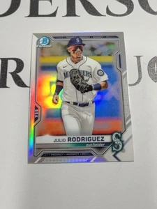 JULIO RODRIGUEZ 2021 Bowman Draft Chrome Refractor #BDC-145 Seattle Mariners - Picture 1 of 2