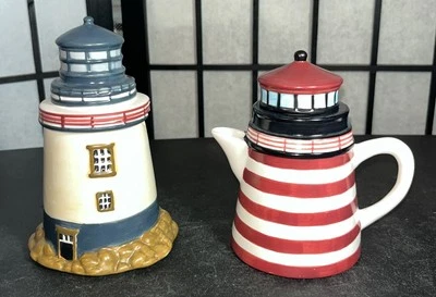 LightHouse  Sugar Jar & Creamer SAKURA David Carter Brown Set  - Image 1 of 4