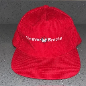 Cappello rosso in velluto a coste Cleaver Brooks berretto snapback cotone taglia unica nuovo senza etichette - Foto 1 di 6