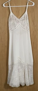 Vintage Juliana Lingerie White Sheer Lace Skirt Slip Boudoir Wedding Boho Sz S - Picture 1 of 14