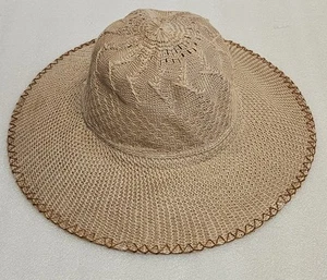 Straw Hat Bow Wedding Easter Garden Derby Beach Summer Sun Wide Brim Cottage - Picture 1 of 15