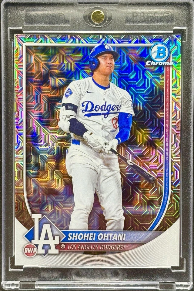 Shohei Ohtani RARO MOJO REFRACTOR TARJETA DE INVERSIÓN BOWMAN DODGERS MVP COMO NUEVO Foto 1 de 2