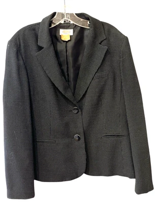 Traje Chaqueta Talbots Mujer 16 Petite Negro Forrado Tela Italiana Carrera Negocios Foto 1 de 4