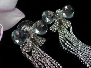 Pendientes de cristal pedrería piedras 1 par de pendientes pendientes - Imagen 1 de 1