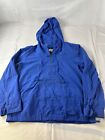 J. Crew Women's Size Small Blue Cotton Pullover Hooded Anorak Jacket
