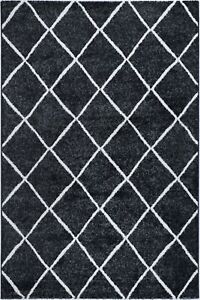 Serena Charcoal Grey Diamond Design Modern Floor Rug - 5 Sizes **NEW**