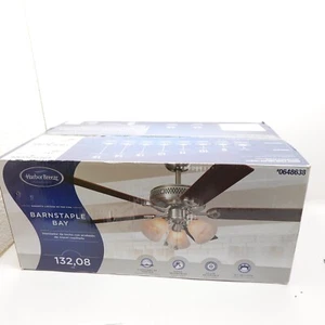 New Sealed Harbor Breeze, 52" Barnstaple Bay Ceiling Fan with Light Kit 5-Blade - Picture 1 of 7