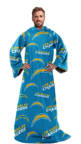 Northwest NFL Los Angeles Chargers Silk Touch Comfy Throw with Sleeves 48" x 71" Cover