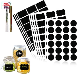Chalkboard Labels, Removable Blackboard Label Stickers 192PCS with 2 Free Chalk - Picture 1 of 12