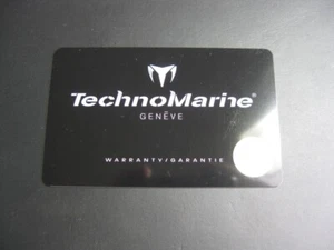 TechnoMarine Watch New Open Blank International Warranty Card Guarantee - Picture 1 of 3