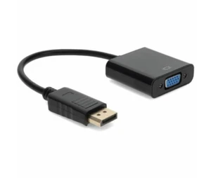 Two (2pc) Proline DisplayPort 1.2 Male to VGA Female Black Adapters - Picture 1 of 8