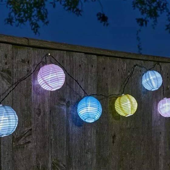 Chinese Lanterns Set Of 10 Solar Power Outdoor Garden Party Gazebo String Lights - Image 1 of 1