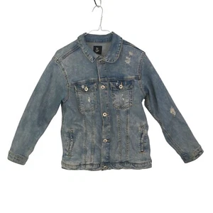 ART CLASS Unisex Youth Light Blue Wash Distressed Denim Jacket L (10/12) - Picture 1 of 10