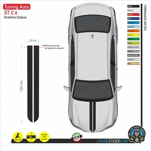 Adesivi Fascia Racing auto Car Stickers JDM Tuning Universali Auto Cofano ST C65 - Imagen 1 de 1