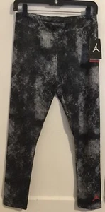Air Jordan Nike Girls Youth Leggings Dri Fit Running Pant Gray Black Large 12-13 - Picture 1 of 4