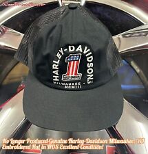 HARLEY DAVIDSON MOTORCYCLES MILWAUKEE WI MCM III EMBROIDERED HAT CAP NOS FATBOY