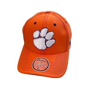 Zephyr Clemson Tigers Stretch Fit Cap Large Embroidered Orange White College NEW - Picture 1 of 6