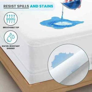 Matratzenhülle mit Reißverschluss wasserdichter Schoner hypoallergener Matratzenbezug - Bild 1 von 7