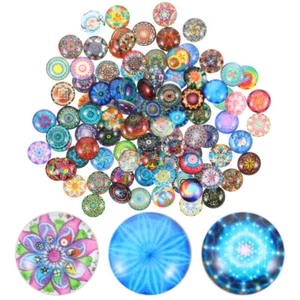 100Pcs 12mm Round Glass Mosaic Tiles for Crafts DIY Jewelry Supplies - Picture 1 of 10