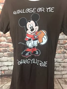 Camicia donna cioccolato fondente Topolino Georgie Bulldog nuova con etichette WV22 - Foto 1 di 6
