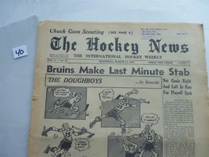 1950 MARCH 11 VINTAGE HOCKEY NEWS COVER BRUINS MAKE LAST MINUTE STAB - Picture 1 of 10