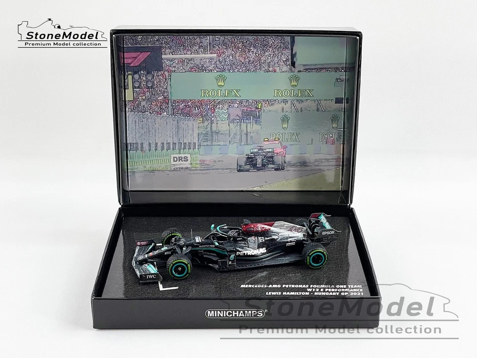 Mercedes F1 W12 #44 Lewis Hamilton Hungary GP 2021 Lonely start 1:43 MINICHAMPS - Image 1 of 4