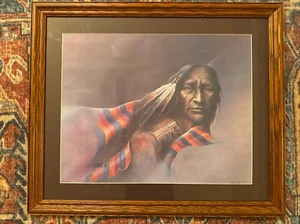 Hand Signed Christopher Cardin Ltd Ed 264/1000 Warrior Chief Cherokee Art Print - Photo 1 sur 19