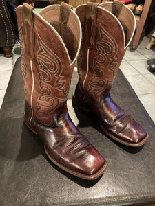 Ariat Men's Western Performance Boot Square Toe Burgundy Sz 10.5 - Picture 1 of 9