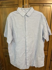 Hart Schaffner Marx White And Blue 2XT Short Sleeved Shirt - Picture 1 of 6