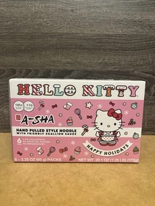 Paquete de 6 fideos tirados a mano Hello Kitty A-Sha - sabor cebolleta navideña 20,1 oz - Imagen 1 de 5
