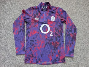 England Rugby Sweatshirt Herren klein lila Umbro Pro Training Fitnessstudio Reißverschluss Mittelschicht - Bild 1 von 19