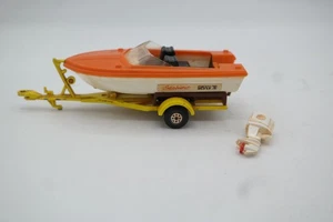 Vintage 1970 MATCHBOX Speed Kings Seaburst Boat w/Trailer *Damage* K-25 - Picture 1 of 10