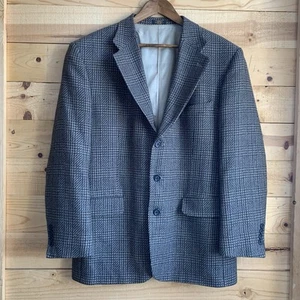 Stafford Options Suit Jacket Sport Coat 42R Tweed Houndstooth Plaid Wool - Picture 1 of 11