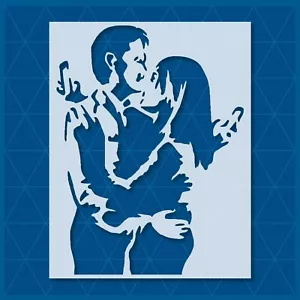 Banksy Mobile Lovers Stencil – Street Art, Graffiti, Urban, Pop Culture Design - Picture 1 of 6